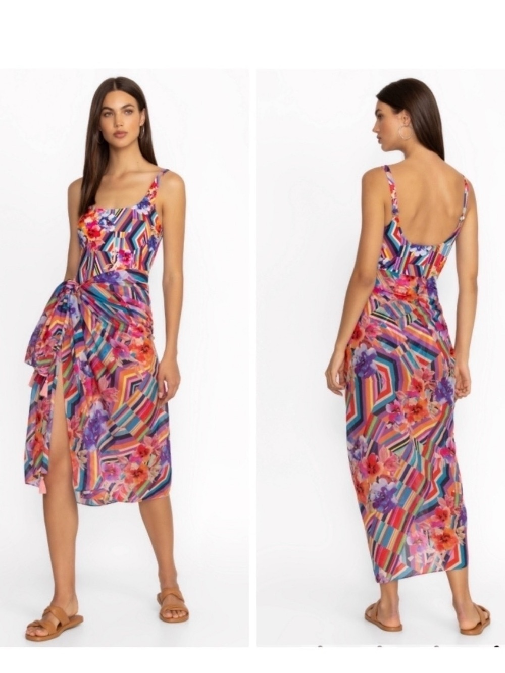 Johnny Was Summer Stripes Sarong or Scarf